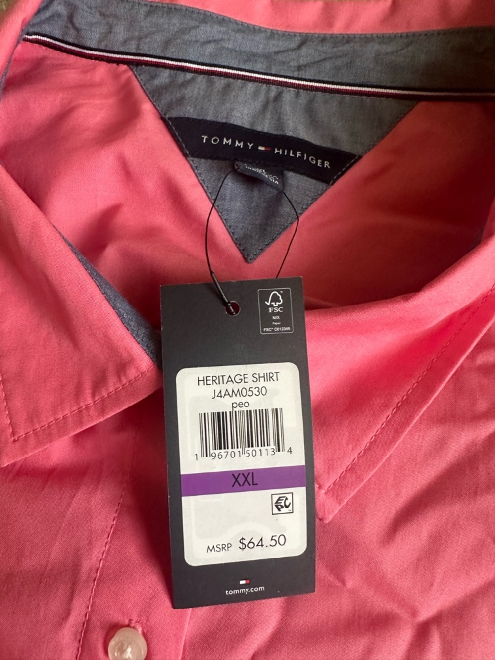 Tommy Hilfiger Coral Pink Button-Down Shirt